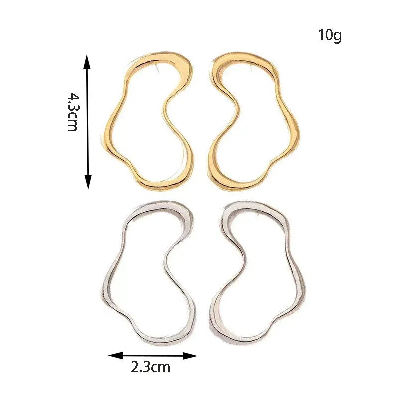 Metal Geometry Stud Earring
