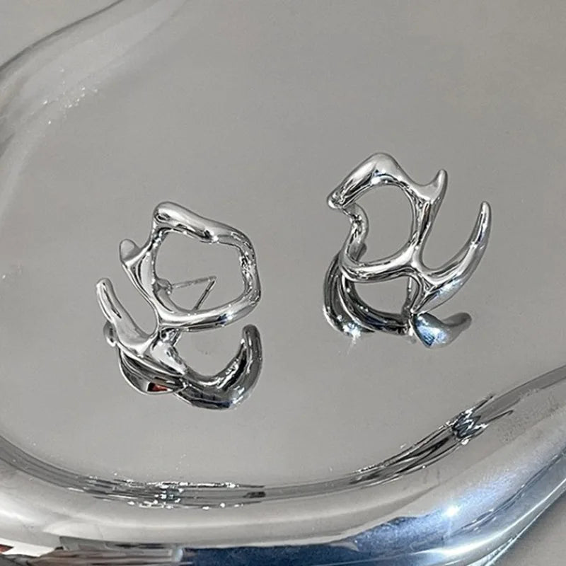 Metal Geometry Stud Earring