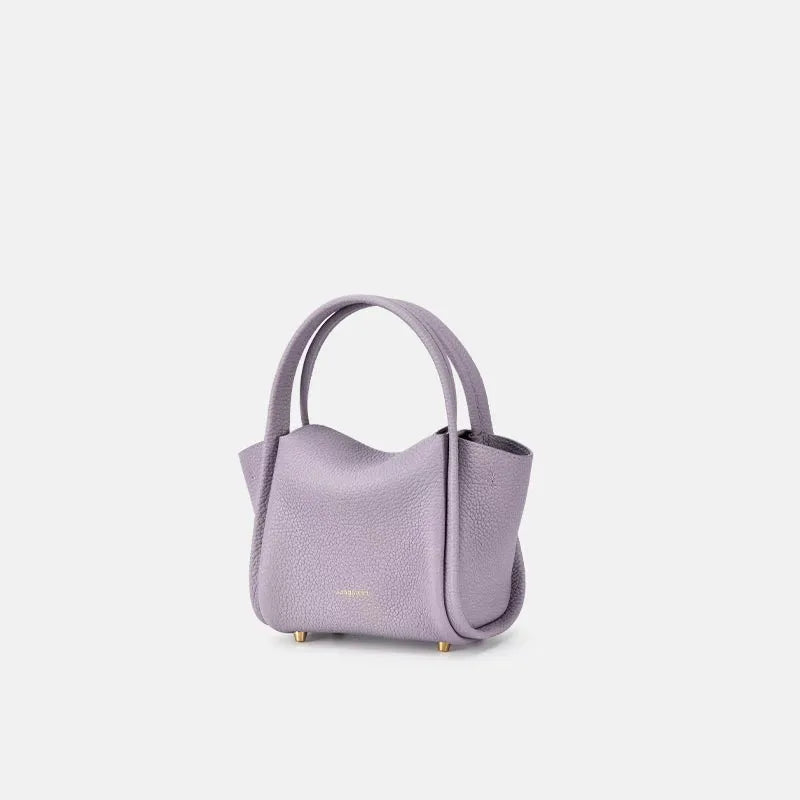 Mini Saddle Basket Bag with Genuine Leather