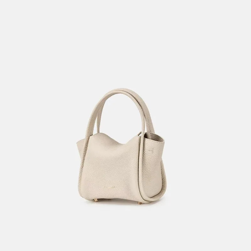 Mini Saddle Basket Bag with Genuine Leather
