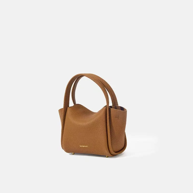 Mini Saddle Basket Bag with Genuine Leather