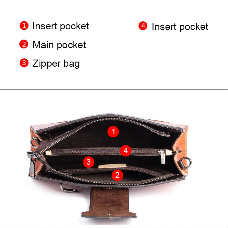 Vintage leather-embossed. A classic cowhide shoulder bag