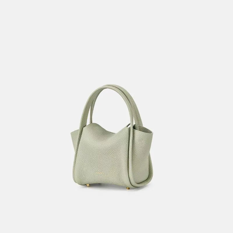 Mini Saddle Basket Bag with Genuine Leather