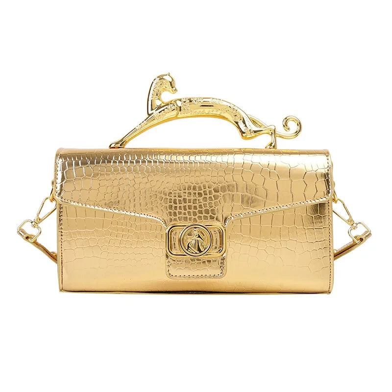 Oblique Bag Leather Bag Metal Buckle