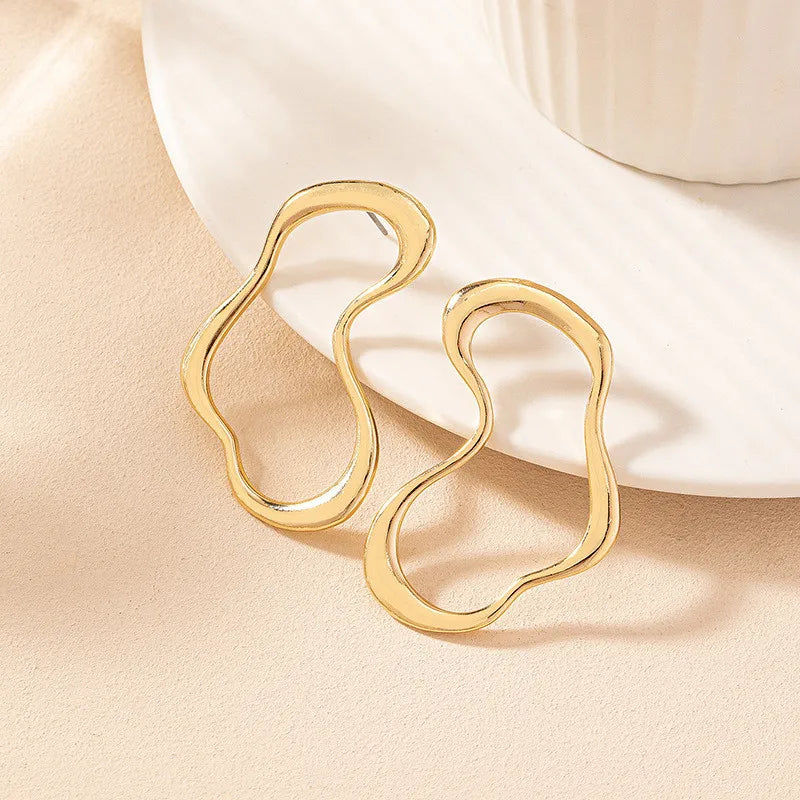 Metal Geometry Stud Earring