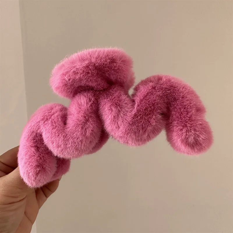 Faux Fur Hair Clip Barrette