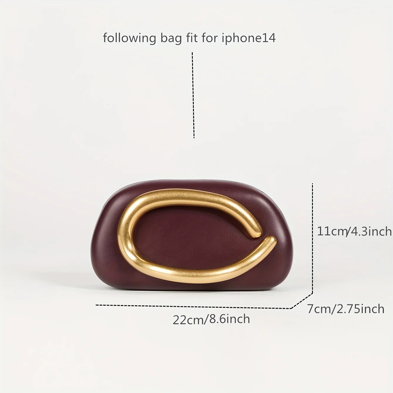 Gold metal Box Clutch Bag