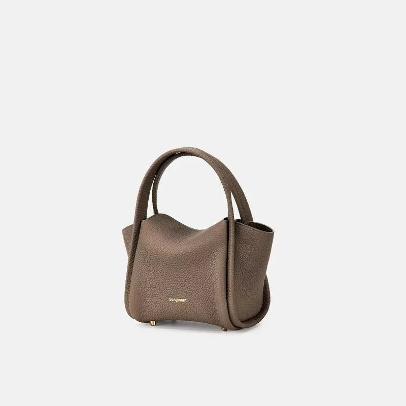 Mini Saddle Basket Bag with Genuine Leather