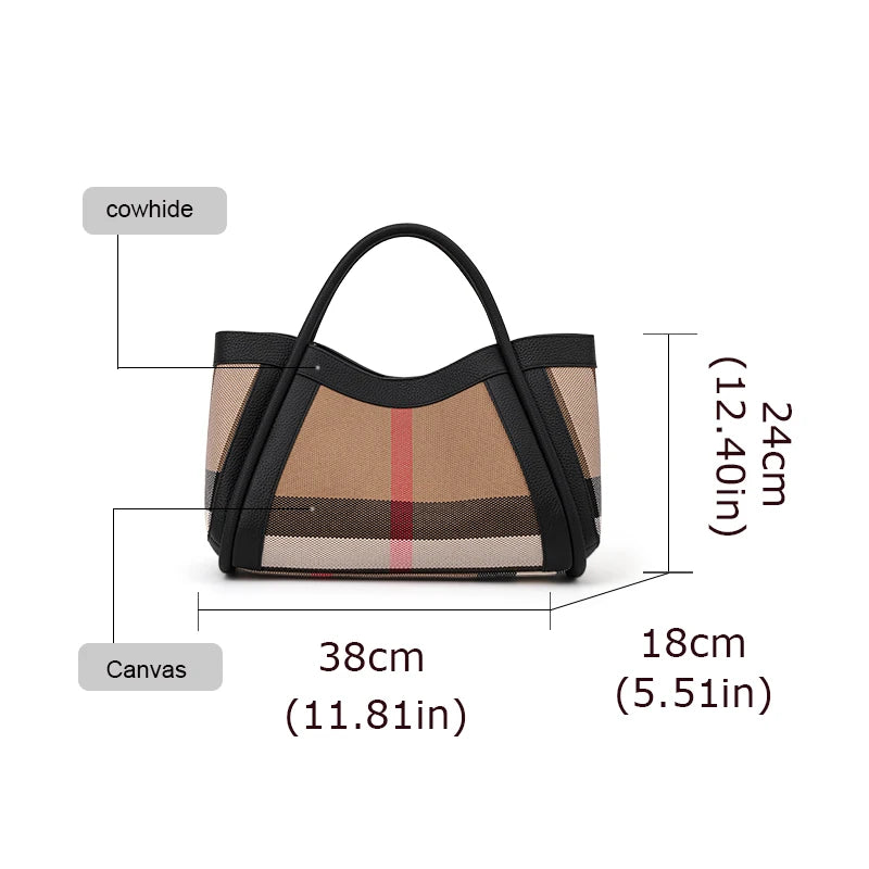 Genuine, Cowhide, Leather Large-Capacity Mother-In-Law Bag