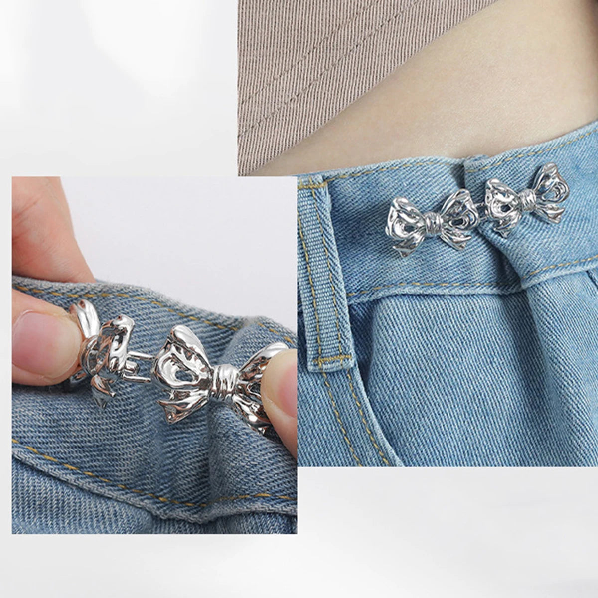 Waist Buckle - Bowknot Button Adjuster for Pants and Skirts