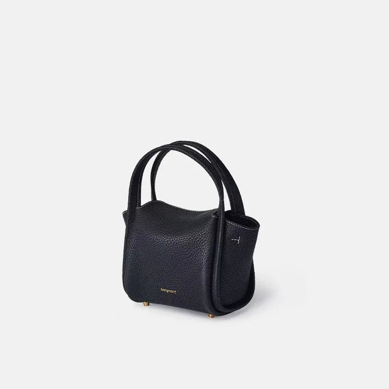Mini Saddle Basket Bag with Genuine Leather