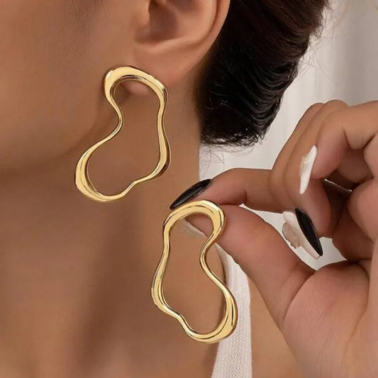 Metal Geometry Stud Earring