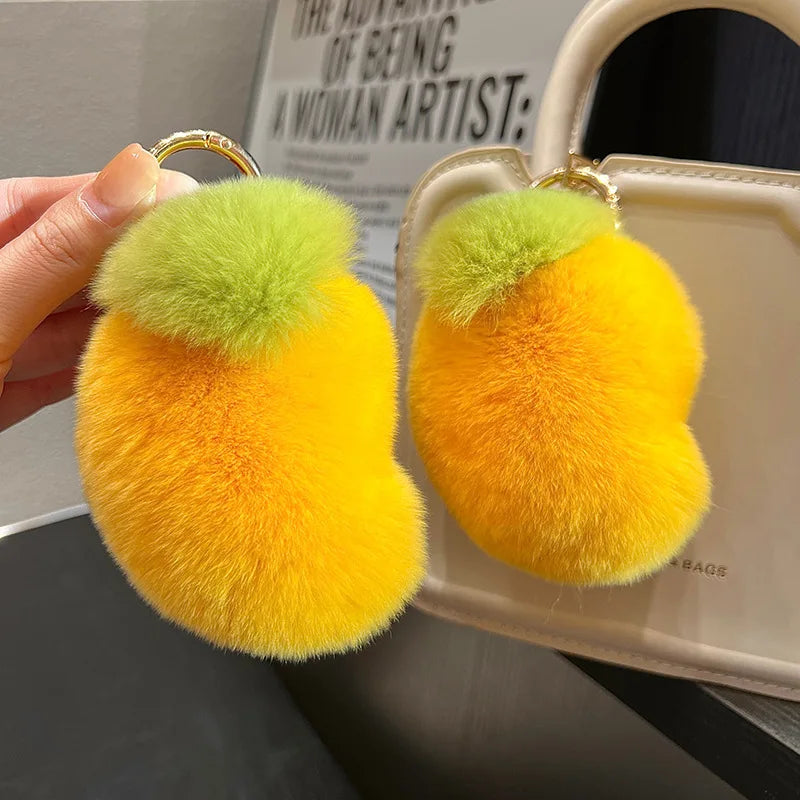 Otter Rabbit Fur Little Mango Keychain