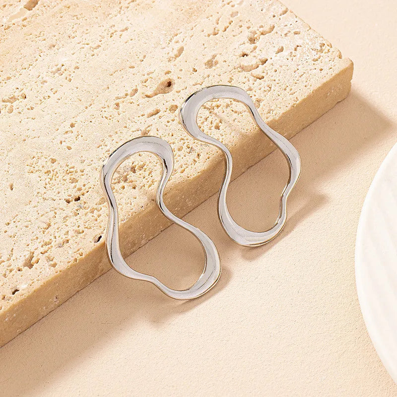 Metal Geometry Stud Earring