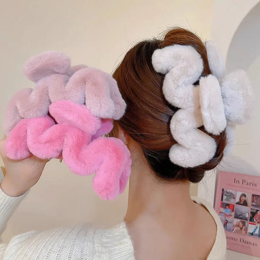 Faux Fur Hair Clip Barrette