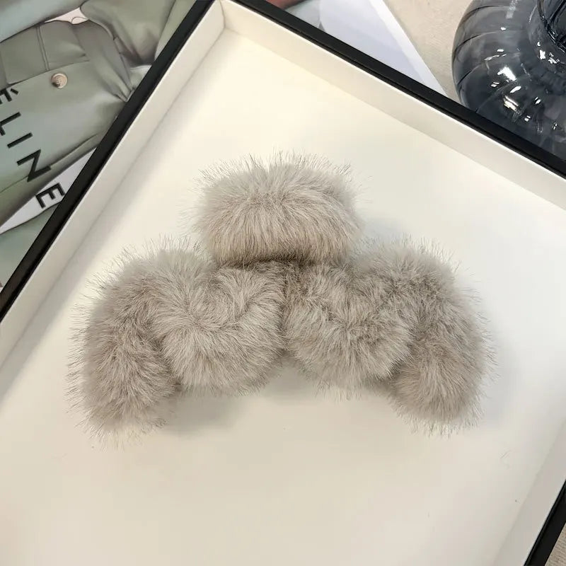 Faux Fur Hair Clip Barrette