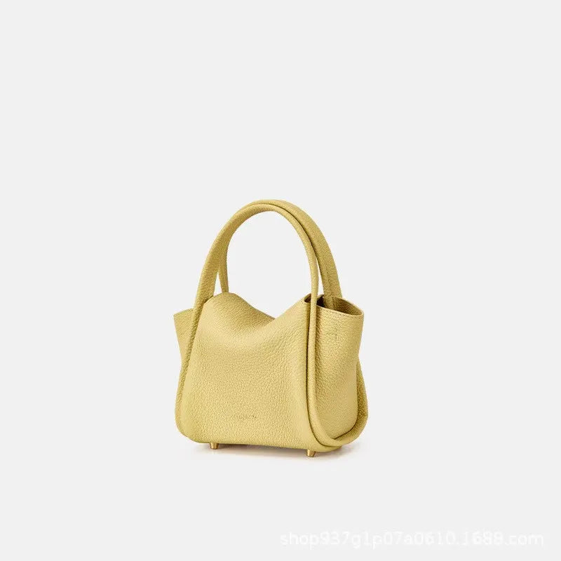 Mini Saddle Basket Bag with Genuine Leather