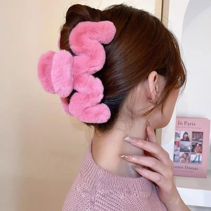 Faux Fur Hair Clip Barrette